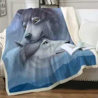 Couverture deux loups gris