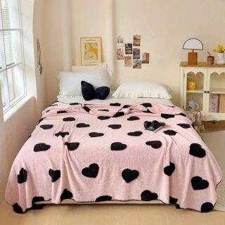 Plaid Rose Cœur Noir