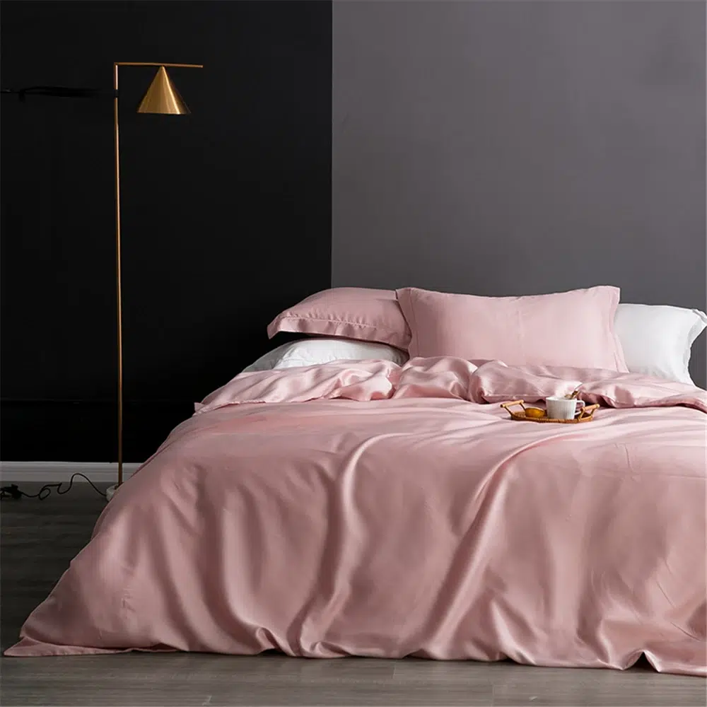 Parure de Lit Gris en Satin Parure de Lit Gris en Satin – Image 4