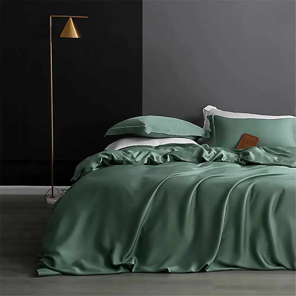 Parure de Lit Gris en Satin Parure de Lit Gris en Satin – Image 6