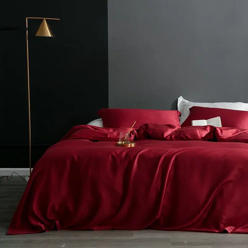 Parure de Lit Gris en Satin Parure de Lit Gris en Satin – Image 5