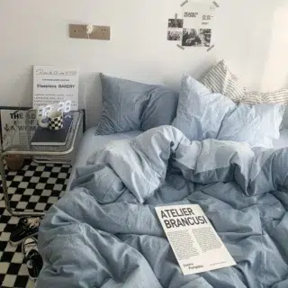 Parure de Lit Bleu Double Face