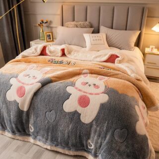 Parure de Lit en Flanelle Lapin